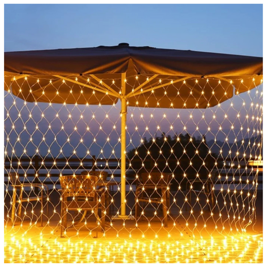 Malla Cortina Con Energia Solar 3x3 M